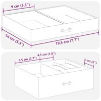 VidaXL Sieradendoosje 3-laags spiegel afsluitbaar 26x18x17,5 cm zwart - thumbnail