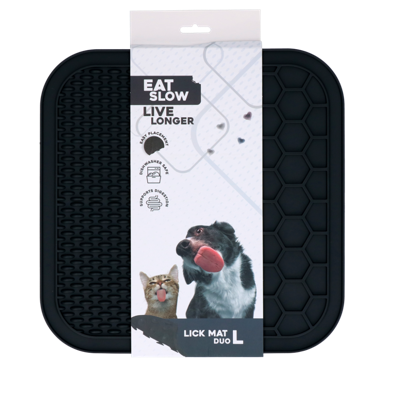 Eat Slow Live Longer Lick Mat Duo L Grey