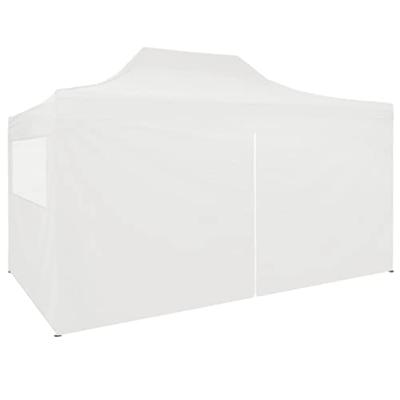 Partytent met 4 zijwanden inklapbaar 3x4 m staal wit