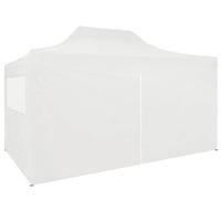 Partytent met 4 zijwanden inklapbaar 3x4 m staal wit - thumbnail