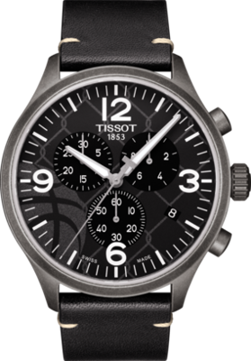 Horlogeband Tissot T1166173606700 / T600043914 Leder Zwart 22mm