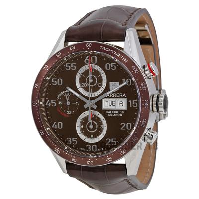 Horlogeband Tag Heuer CV2A12.FC / FC6236 Leder Bruin 22mm Horlogeband Tag Heuer CV2A12.FC / FC6236 Leder Bruin 22mm