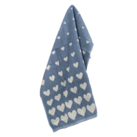 Bunzlau Castle - Handdoek 53x60cm Hearts grijsblauw (GOTS) - thumbnail