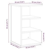 Dressoir 35x35x55 cm bewerkt hout artisanaal eikenkleur - thumbnail