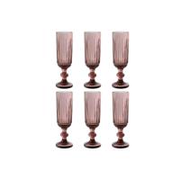 Set van bekers Home ESPRIT Roze Kristal 6 x 6 x 18,4 cm (6 Stuks) - thumbnail