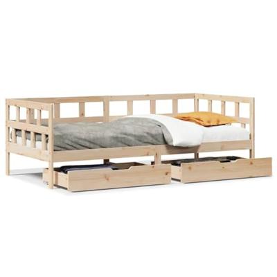 Slaapbank met lades 90x190 cm massief grenenhout