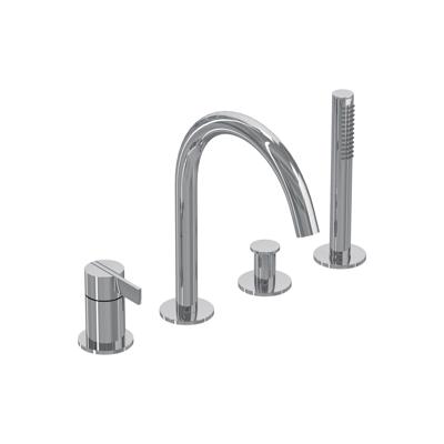 Badrandcombinatie IVY Pact 4-gats Mengkraan Met Uittrekbare Handdouche Draaibare Uitloop Chroom IVY