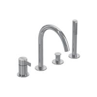 Badrandcombinatie IVY Pact 4-gats Mengkraan Met Uittrekbare Handdouche Draaibare Uitloop Chroom IVY - thumbnail