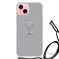iPhone 15 Plus Stevig | Bumper Hoesje | Grijs Baby Olifant - thumbnail