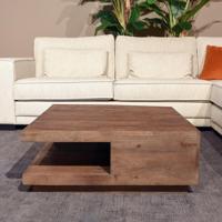 LABEL51 Vierkante Salontafel 'Square' Espresso Mangohout, 80 x 80 cm - thumbnail