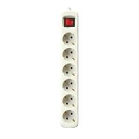 Stopcontactenstrip 6 Tomas met Interruptor Silver Electronics Wit Afmeting 1,5 m - thumbnail