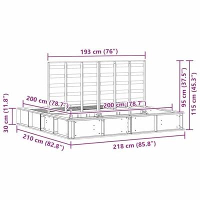 Bedframe met opslag Wasbruin 200 x 200 cm Hout