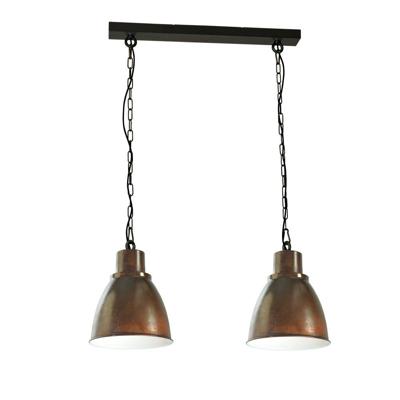 Masterlight Landelijke eettafellampIndustria 2x27 2-lichts zwart met bruin - 2007-25-06-K-70-2