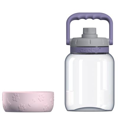 Asobu - The Barkley Dog Bowl - Tritanflasche 1 Liter with Hundenapf pink
