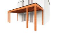Trendhout Aanbouwveranda Modena 690x300 cm- Plat dak- Hout- Trendhout - thumbnail
