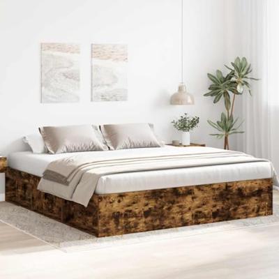 Bedframe gerookt eikenkleurig 200x200 cm