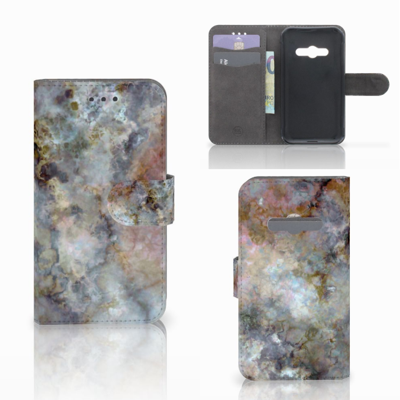 Samsung Galaxy Xcover 3 | Xcover 3 VE | Bookcase | Marmer Grijs