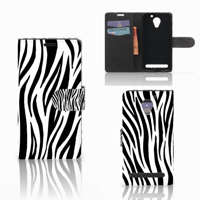 Lenovo C2 Power Telefoonhoesje met Pasjes Zebra - thumbnail