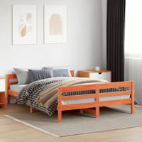 Bedframe zonder matras massief grenenhout wasbruin 120x200 cm - thumbnail