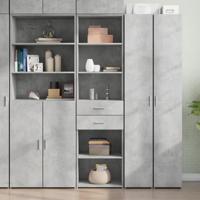 Hoge kast 50x42,5x185 cm bewerkt hout betongrijs - thumbnail