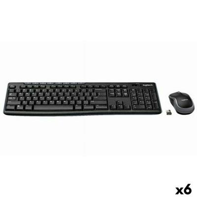Toetsenbord en draadloze muis Logitech DESKTOP MK270 Zwart Qwerty Spaans (6 Stuks) Toetsenbord en draadloze muis Logitech DESKTOP MK270 Zwart Qwerty Spaans (6 Stuks)