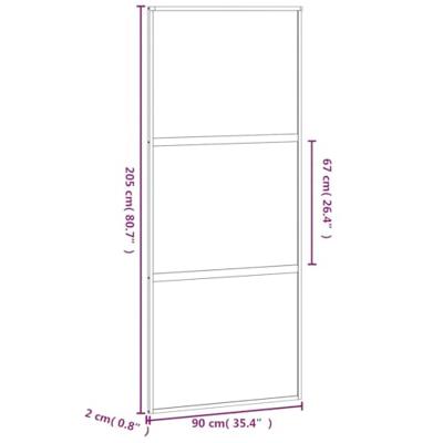 VidaXL Schuifdeur 90x205 cm gehard glas en aluminium zwart