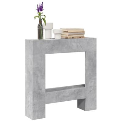 VidaXL Haardombouw 81x18x82 cm bewerkt hout betongrijs VidaXL Haardombouw 81x18x82 cm bewerkt hout betongrijs