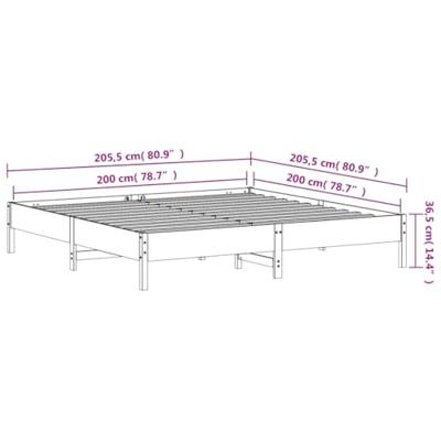 Bedframe zonder matras massief grenenhout wit 200x200 cm