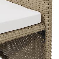 Tuinstoelen 2 st met voetenbanken poly rattan beige - thumbnail