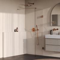 Brauer Void - Inloopdouche - Helder Glas - 60 x 200 cm - incl. Glascoating - PVD Koper Geborsteld - thumbnail