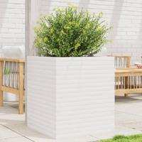 Plantenbak 60x60x68,5 cm massief grenenhout wit - thumbnail