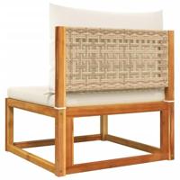 Tuinbank zonder armleuningen met kussens massief acaciahout - thumbnail