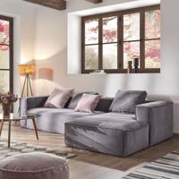 Kave Home Loungebank 'Blok' Rib, Rechts 330cm, kleur Donkergrijs - thumbnail