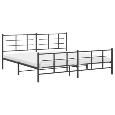 Bedframe met hoofd- en voeteneinde metaal zwart 193x203 cm Bedframe met hoofd- en voeteneinde metaal zwart 193x203 cm