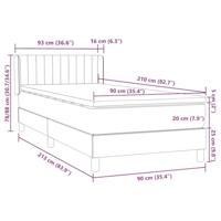 Boxspring met matras fluweel lichtgrijs 90x210 cm - thumbnail