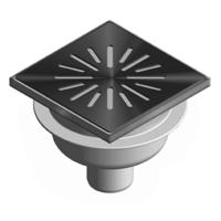 Doucheput Aquaberg ABS Vloerput RVS Rooster RVS Sierrand Onderaansluiting 50 mm 15x15 cm Aquaberg - thumbnail