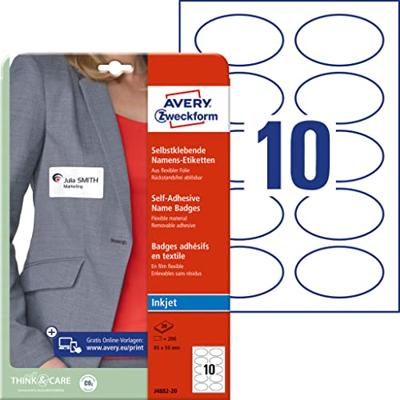 Avery-Zweckform J4882-20 Naamplaatje Kennzeichnungsetiketten (b x h) 85 mm x 50 mm 200 stuk(s)
