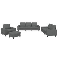 4-delige Loungeset stof donkergrijs - thumbnail