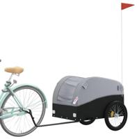Fietstrailer 45 kg ijzer zwart en grijs - thumbnail