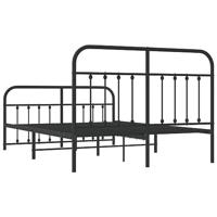 Bedframe met hoofd- en voeteneinde metaal zwart 140x190 cm - thumbnail