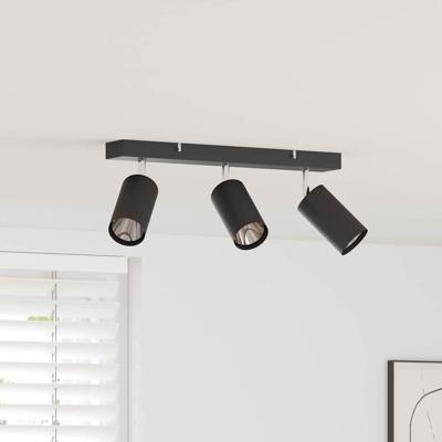 VidaXL Plafondspot met schijnwerpers zwart 38 x 6 x 16 cm metaal