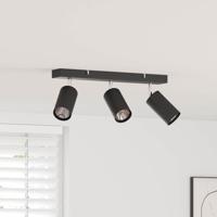 VidaXL Plafondspot met schijnwerpers zwart 38 x 6 x 16 cm metaal - thumbnail