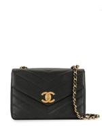 Chanel Pre-Owned V-stitches quilted chain shoulder bag - Black - thumbnail