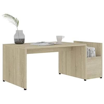 Salontafel 90x45x35 cm bewerkt hout sonoma eikenkleurig