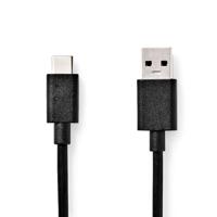 Nedis USB-Kabel | USB 3.2 Gen 1 | USB-A Male | USB-C Male | 60 W | 5 Gbps | Vernikkeld | 1.00 m | Rond | PVC | Zwart | Doos - CCGW61600BK10 - thumbnail