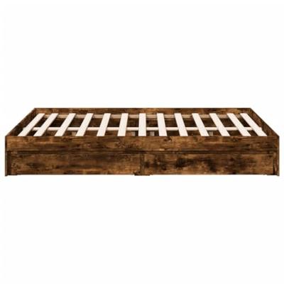 Bedframe met lades bewerkt hout gerookt eikenkleurig 120x190 cm