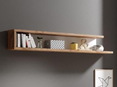 Wandplank SINO 180 cm eik/hoogglans wit