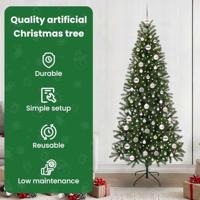 VidaXL Kunstkerstboom met 300 led met standaard groen 210 cm pe en pvc - thumbnail