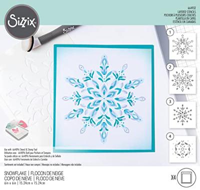 Sizzix • layered stencils snowflake 4stuks