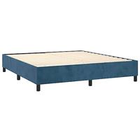 Boxspring met matras fluweel donkerblauw 200x200 cm - thumbnail